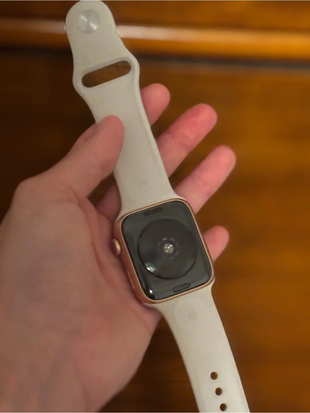 Rose Gold Apple Watch Smartwatch with Cream Silicone Band - Premium Wearable